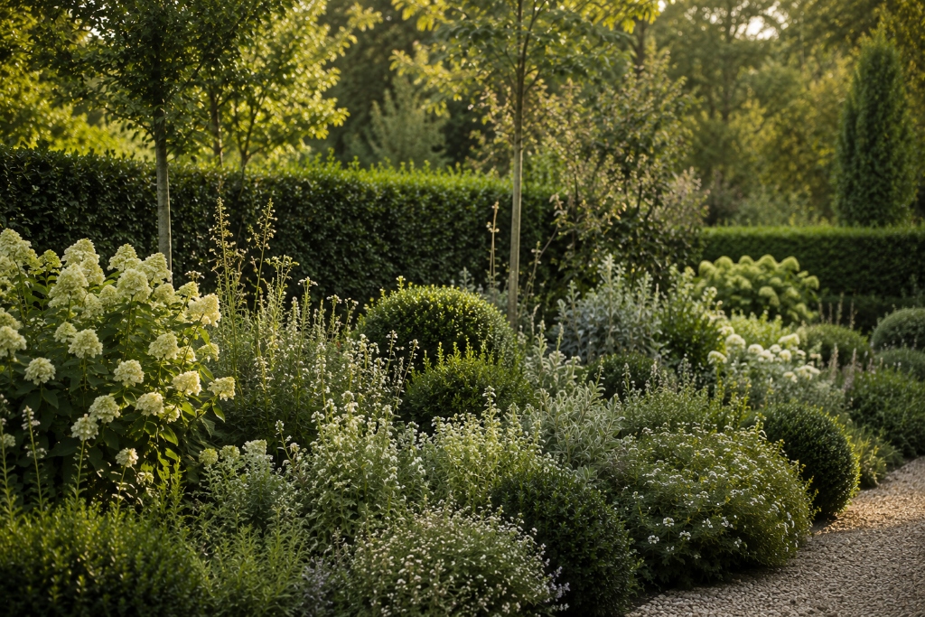 Lush green garden landscaping